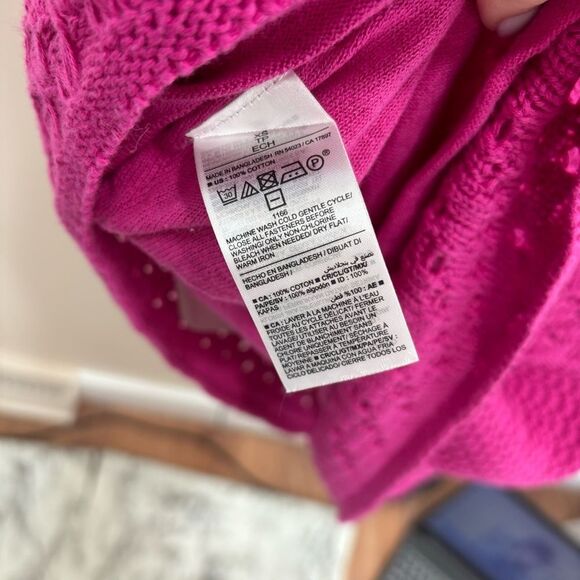 Old Navy Fushia Pink Halter Tie Strap Crochet Mini Dress size Xs vacation casual - Picture 9 of 11